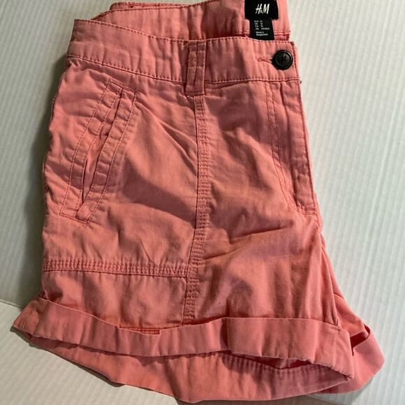 H&M Pink Cargo Shorts Lightweight Cotton Blend - Picture 5 of 6
